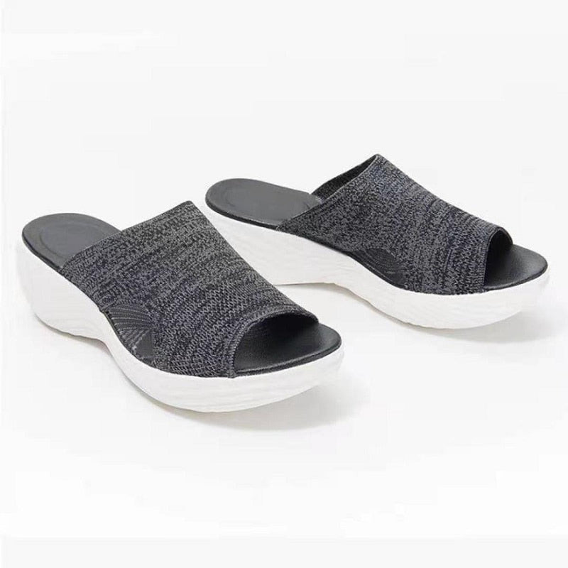 Comfortable Slip-On Open-Toe Sandals With Cushioned Sole