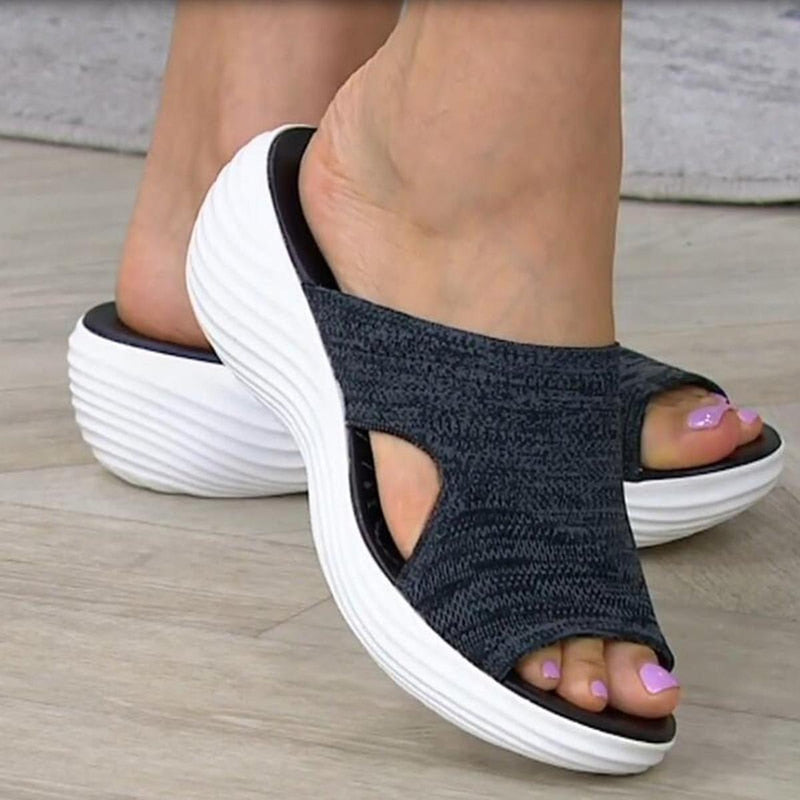 Comfortable Slip-On Open-Toe Sandals With Cushioned Sole