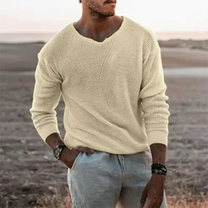 Comfortable V-Neck Pullover Sweater For Men