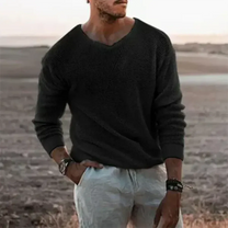 Comfortable V-Neck Pullover Sweater For Men