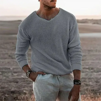 Comfortable V-Neck Pullover Sweater For Men