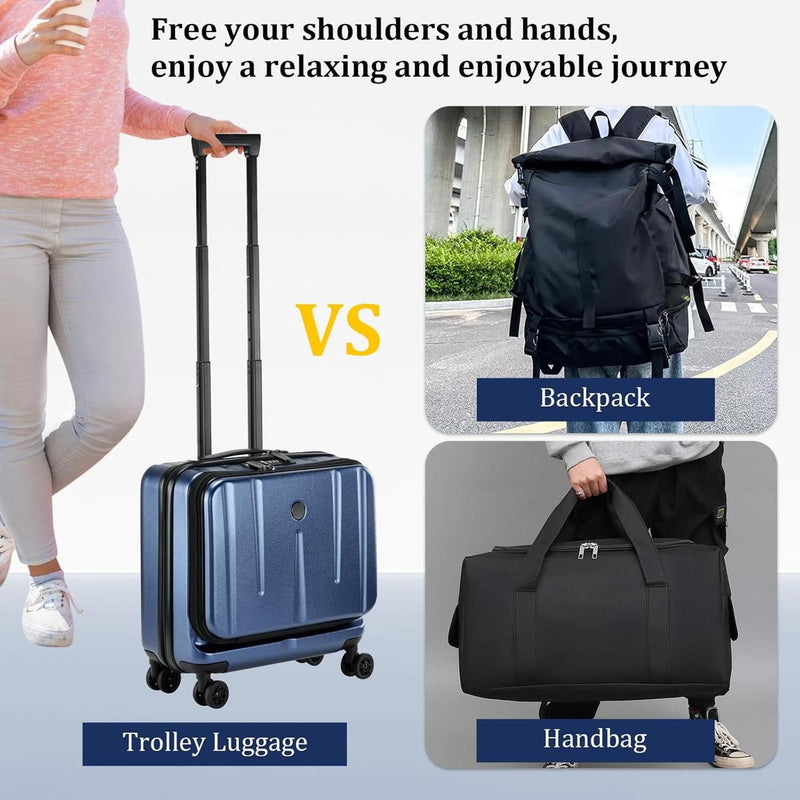 Compact 16-Inch Hard Shell Carry-On Luggage With Laptop Compartment And TSA Lock