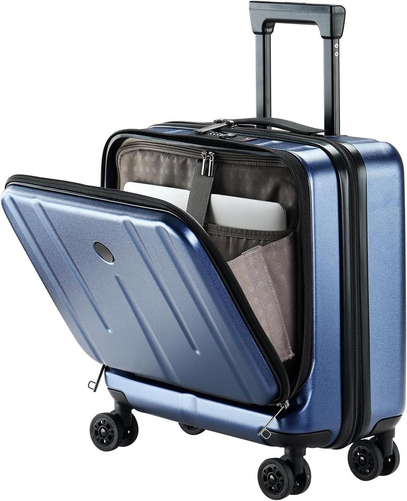 Compact 16-Inch Hard Shell Carry-On Luggage With Laptop Compartment And TSA Lock