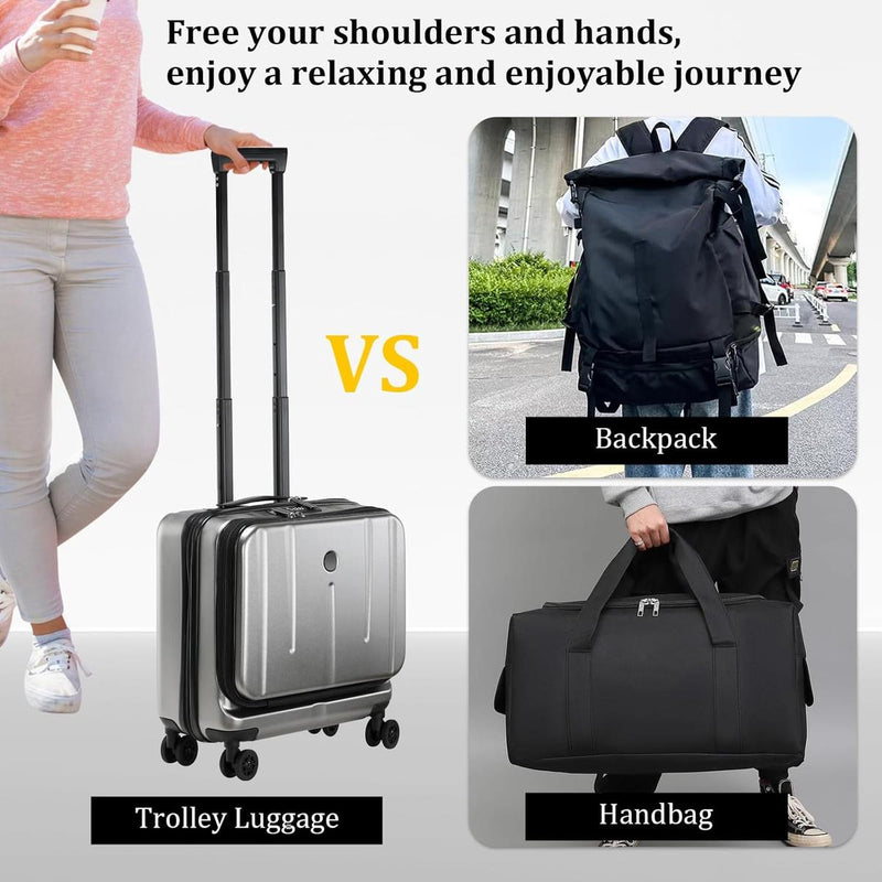 Compact 16-Inch Hard Shell Carry-On Luggage With Laptop Compartment And TSA Lock