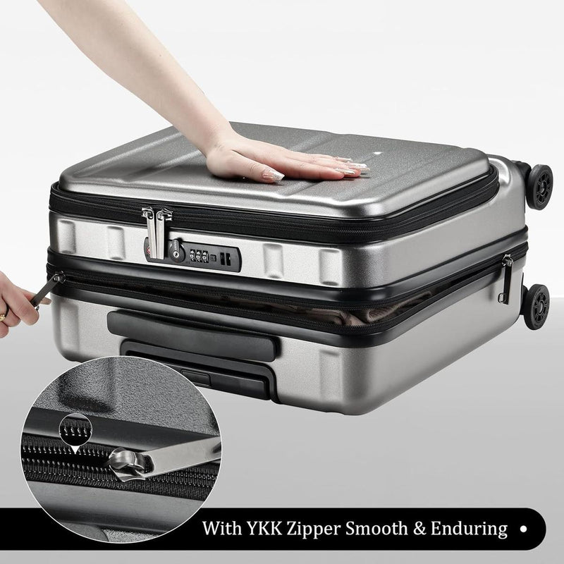Compact 16-Inch Hard Shell Carry-On Luggage With Laptop Compartment And TSA Lock