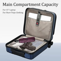 Compact 16-Inch Hard Shell Carry-On Luggage With Laptop Compartment And TSA Lock