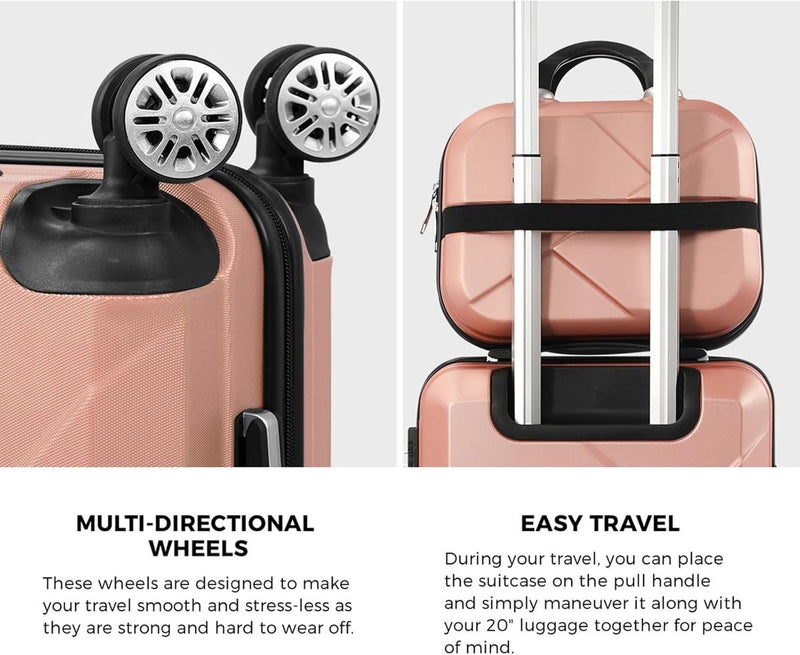 Compact 2-Piece Luggage Set With Hard-Shell Suitcase And Trolley Bag