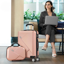 Compact 2-Piece Luggage Set With Hard-Shell Suitcase And Trolley Bag