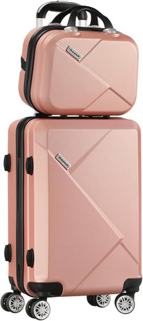 Compact 2-Piece Luggage Set With Hard-Shell Suitcase And Trolley Bag