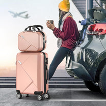 Compact 2-Piece Luggage Set With Hard-Shell Suitcase And Trolley Bag