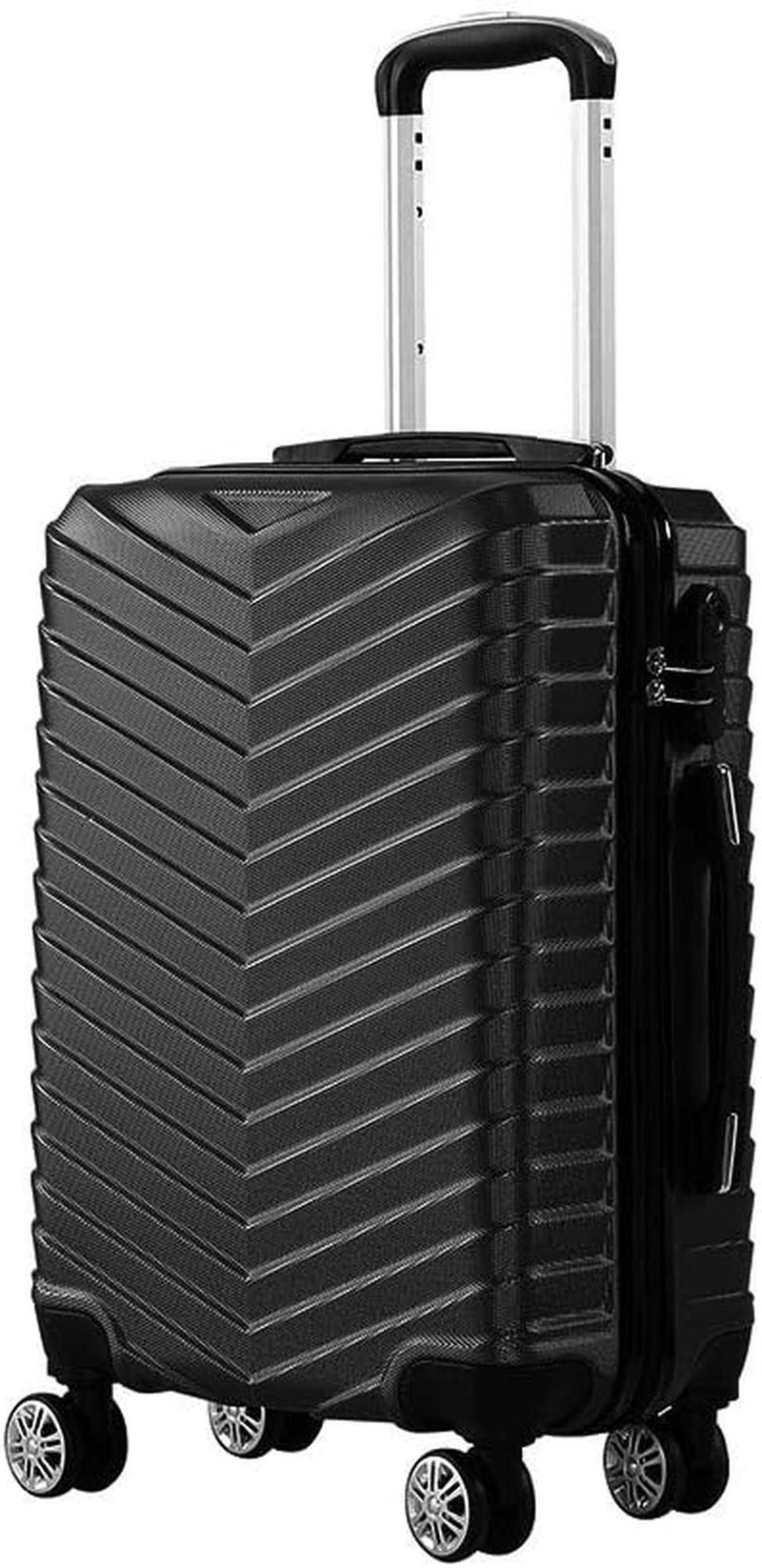 Compact Hard Shell Cabin Trolley With 360° Wheels - Black