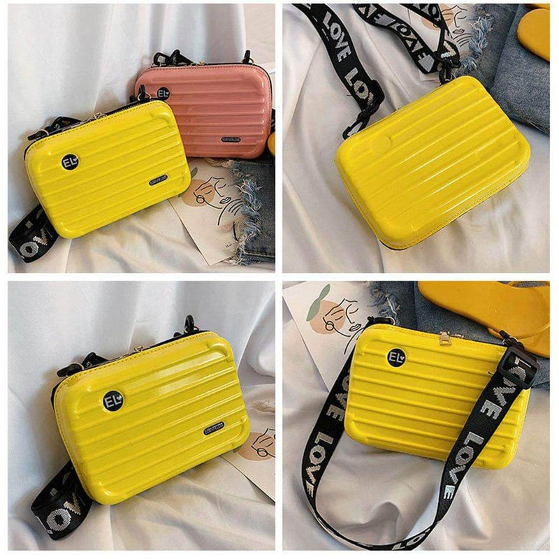 Compact Hard Shell Travel Shoulder Bag With Organised Interior