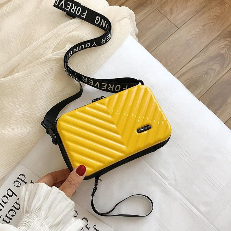 Compact Hard Shell Travel Shoulder Bag With Organised Interior