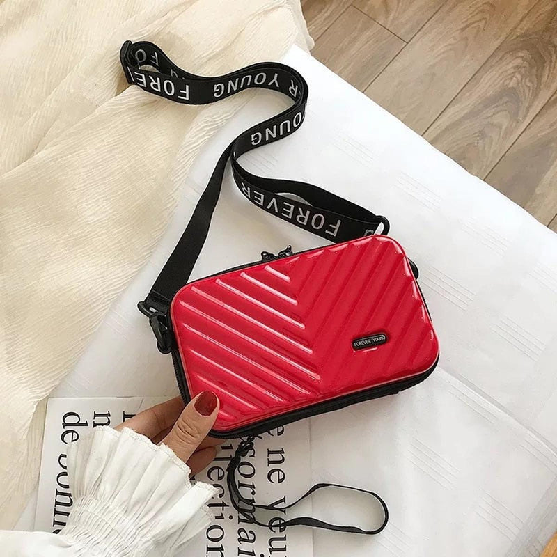 Compact Hard Shell Travel Shoulder Bag With Organised Interior