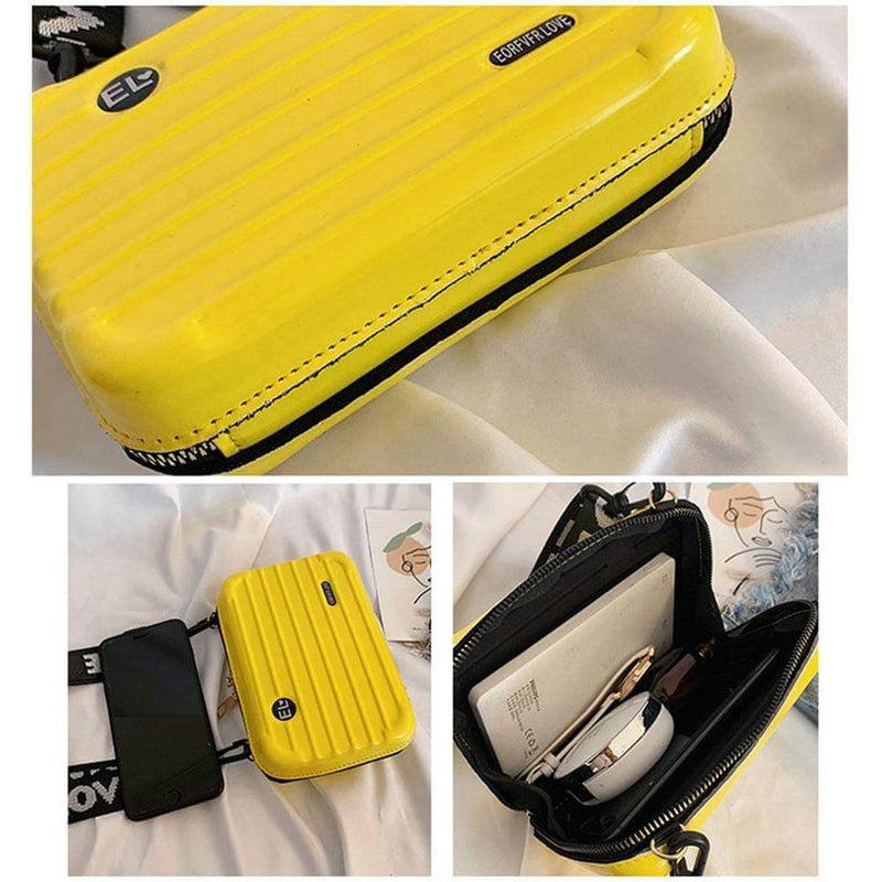 Compact Hard Shell Travel Shoulder Bag With Organised Interior