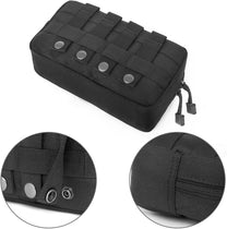 Compact Tactical Utility Pouch With MOLLE System And Zippered Compartments
