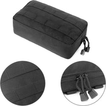 Compact Tactical Utility Pouch With MOLLE System And Zippered Compartments