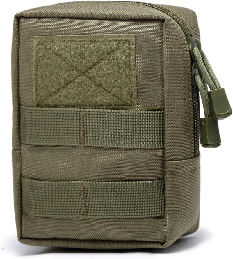 Compact Tactical Utility Pouch With MOLLE System And Zippered Compartments