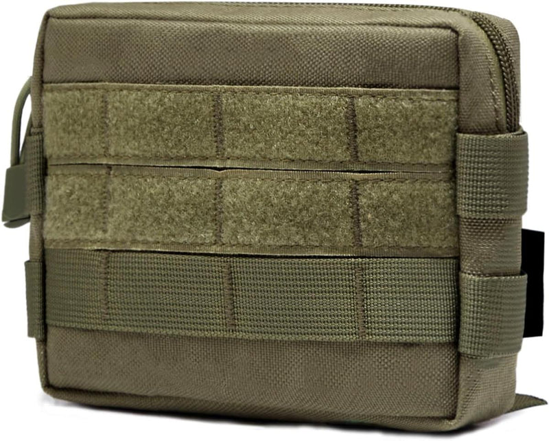 Compact Tactical Utility Pouch With MOLLE System And Zippered Compartments