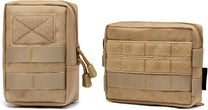 Compact Tactical Utility Pouch With MOLLE System And Zippered Compartments