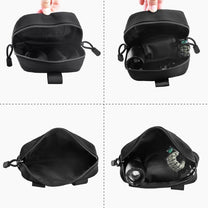 Compact Tactical Utility Pouch With MOLLE System And Zippered Compartments