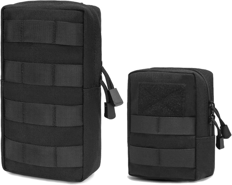 Compact Tactical Utility Pouch With MOLLE System And Zippered Compartments