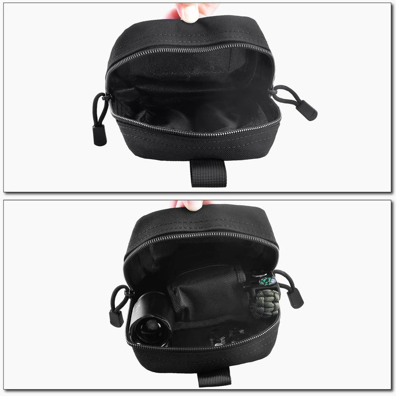 Compact Tactical Utility Pouch With MOLLE System And Zippered Compartments