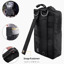 Compact Tactical Utility Pouch With MOLLE System And Zippered Compartments