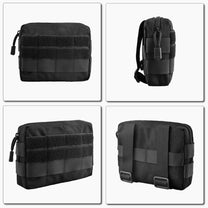 Compact Tactical Utility Pouch With MOLLE System And Zippered Compartments