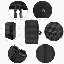 Compact Tactical Utility Pouch With MOLLE System And Zippered Compartments