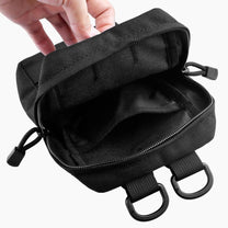 Compact Tactical Utility Pouch With MOLLE System And Zippered Compartments