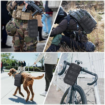 Compact Tactical Utility Pouch With MOLLE System And Zippered Compartments
