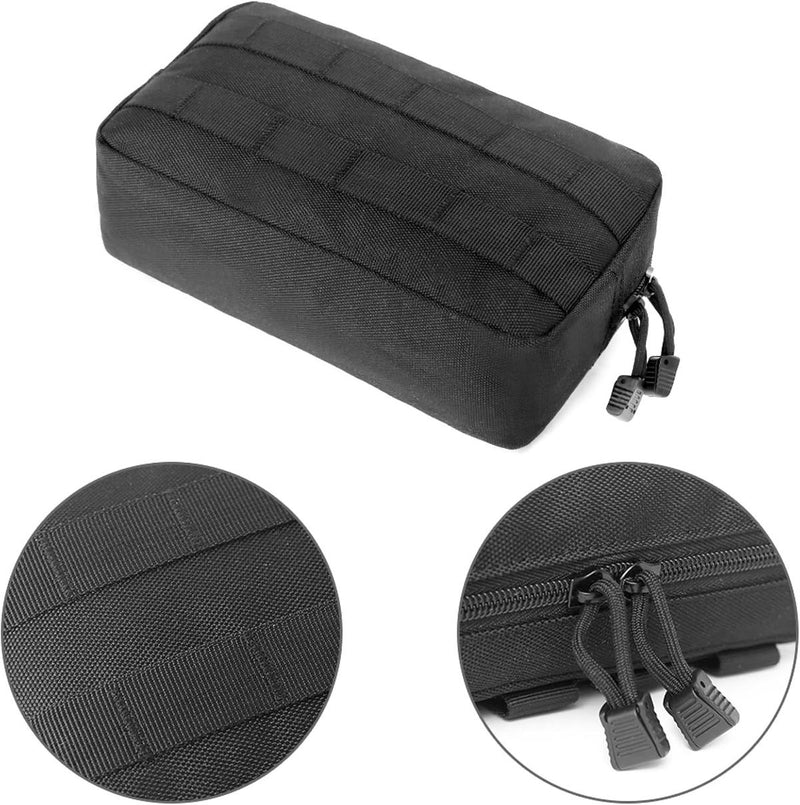 Compact Tactical Utility Pouch With MOLLE System And Zippered Compartments