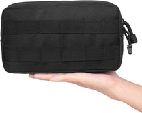 Compact Tactical Utility Pouch With MOLLE System And Zippered Compartments