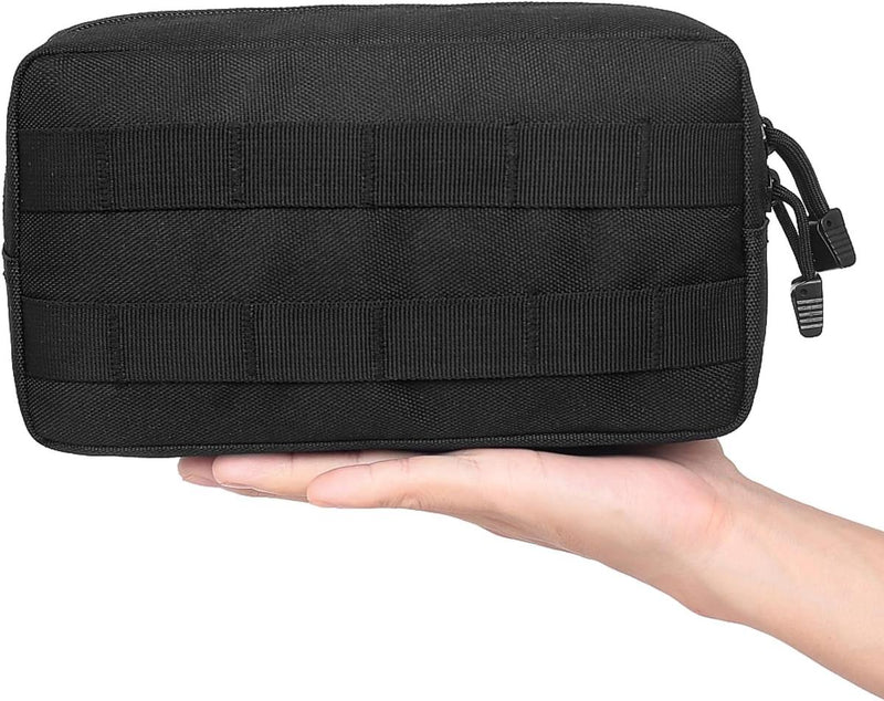 Compact Tactical Utility Pouch With MOLLE System And Zippered Compartments