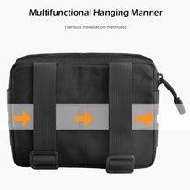 Compact Tactical Utility Pouch With MOLLE System And Zippered Compartments