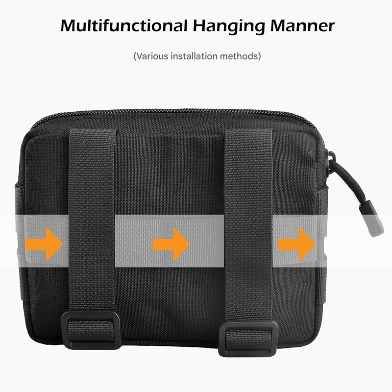 Compact Tactical Utility Pouch With MOLLE System And Zippered Compartments