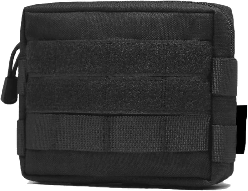 Compact Tactical Utility Pouch With MOLLE System And Zippered Compartments