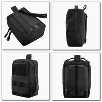 Compact Tactical Utility Pouch With MOLLE System And Zippered Compartments