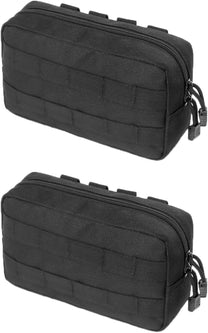 Compact Tactical Utility Pouch With MOLLE System And Zippered Compartments
