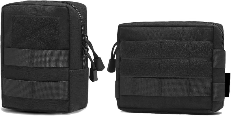 Compact Tactical Utility Pouch With MOLLE System And Zippered Compartments