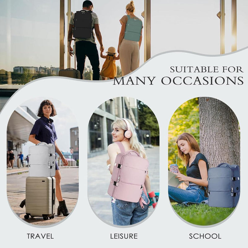 Compact Travel Backpack With Laptop Compartment And Anti-Theft Features