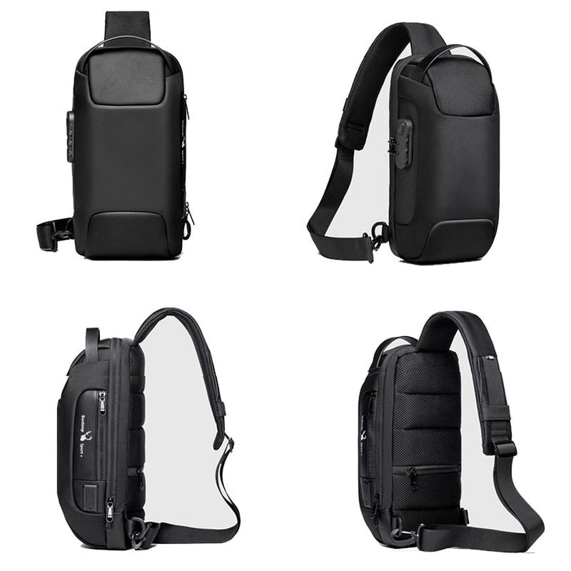 Compact Waterproof Messenger Bag For Men With Theft Protection And USB Charging