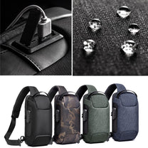 Compact Waterproof Messenger Bag For Men With Theft Protection And USB Charging