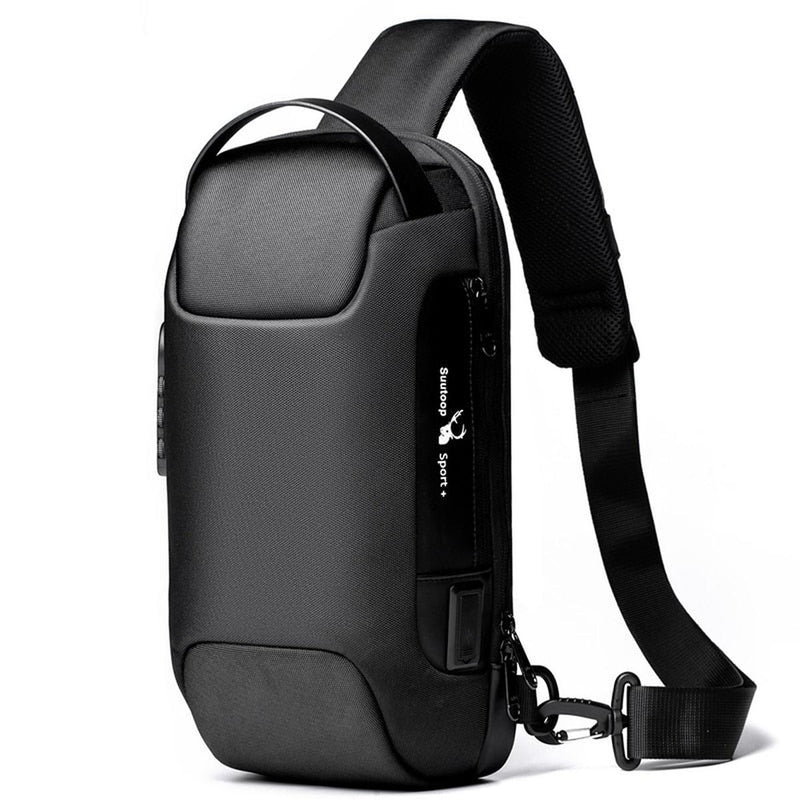 Compact Waterproof Messenger Bag For Men With Theft Protection And USB Charging