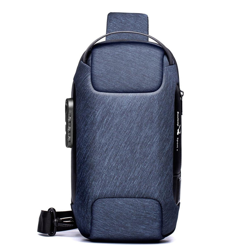 Compact Waterproof Messenger Bag For Men With Theft Protection And USB Charging