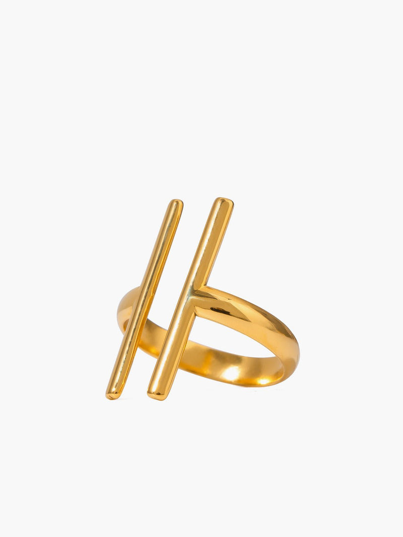 Contemporary Gold-Tone Ring