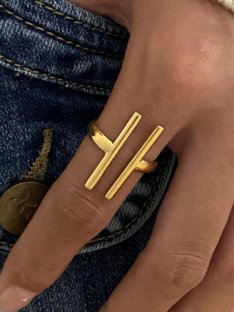 Contemporary Gold-Tone Ring