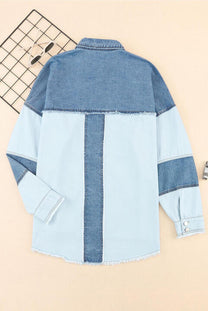 Contemporary Women&#39;s Denim Jacket With Button Closure