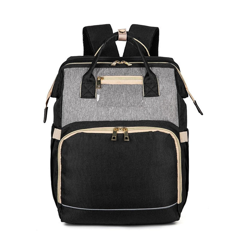 Convertible Baby Changing Backpack With Foldable Crib – Waterproof Multi-Pocket Design